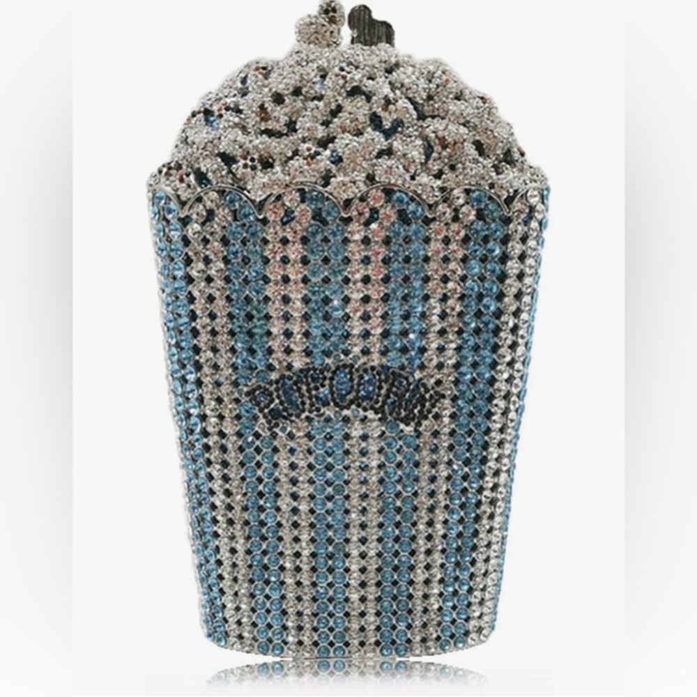 Blue and Silver Popcorn Clutch